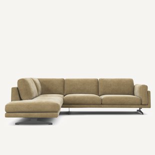 Hoekbank van stonewashed fluweel, CÉSAR