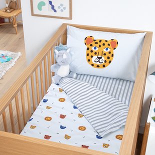 Baby dekbedovertrek, katoen perkal, dierenprint, PETITE SAVANE