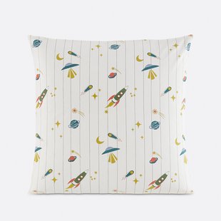 Kussensloop voor kinderen, 30% gerecycled gewassen katoen, raketprint, EGOR