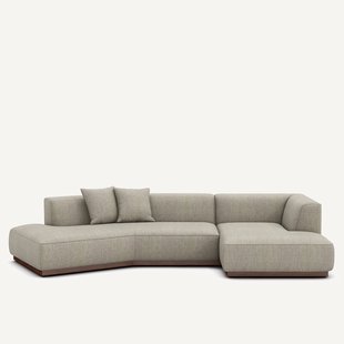 Rechte open hoekbank in tweed, JACOPO