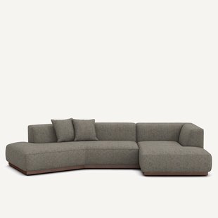 Rechte open hoekbank in tweed, JACOPO