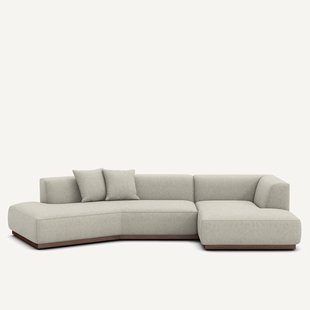 Rechte open hoekbank in tweed, JACOPO