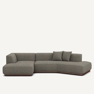 Bank met open linkerhoek in tweed, JACOPO