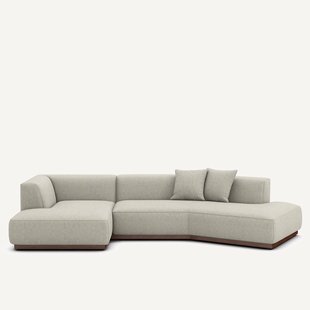 Bank met open linkerhoek in tweed, JACOPO