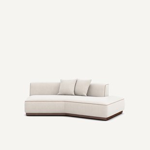 Rechte halve zetel in chenille fluweel, JACOPO