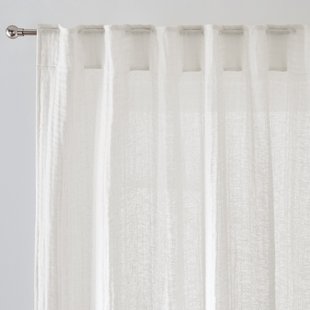 Gaasgordijn van katoen en linnen, verborgen lipjes, ELKI