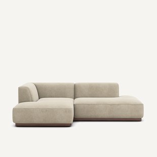 Hoekbank links in linnen fluweel, JACOPO