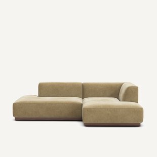 Rechter hoekbank in stonewashed fluweel, JACOPO