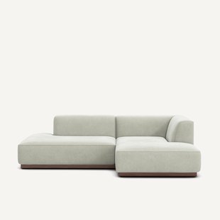 Rechter hoekbank in stonewashed fluweel, JACOPO