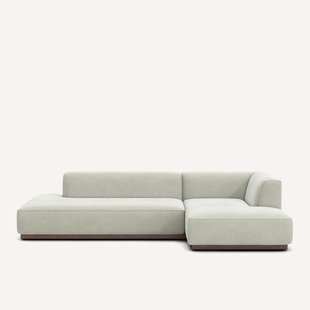 XL rechte hoekbank in stonewashed fluweel, JACOPO