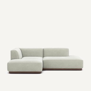 Hoekbank links in stonewashed fluweel, JACOPO