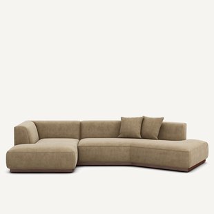 Hoekbank links open in stonewashed fluweel, JACOPO