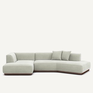 Hoekbank links open in stonewashed fluweel, JACOPO