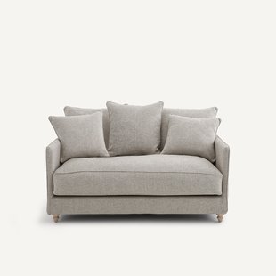 2-zits slaapbank in structuurviscose en linnen, LAZARE