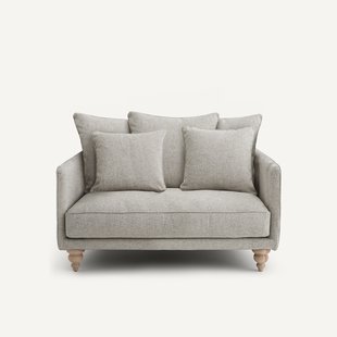 2-zits compacte bank van gestructureerde viscose en linnen, LAZARE