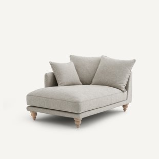 Longchair van gestructureerd viscose en linnen, LAZARE