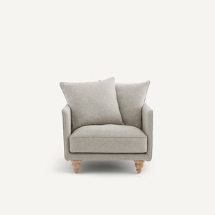 Fauteuil in structuurviscose en linnen, LAZARE