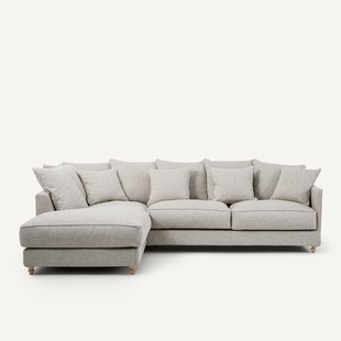 Hoekbank van viscose met structuur en linnen, LAZARE