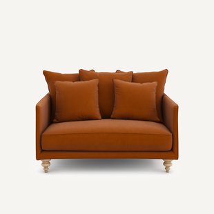 2-zits compacte bank in linnen fluweel, LAZARE