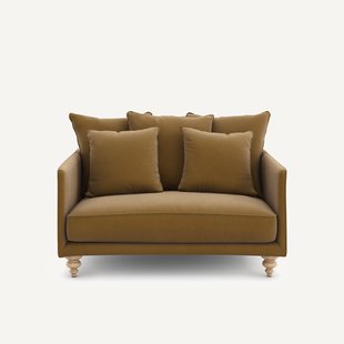 2-zits compacte bank in linnen fluweel, LAZARE