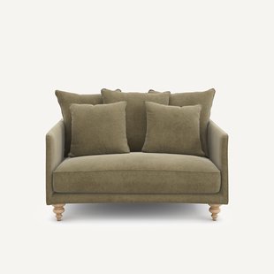 2-zits compacte bank in linnen fluweel, LAZARE