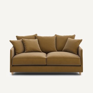 3-zits compacte slaapbank in linnen fluweel, LAZARE