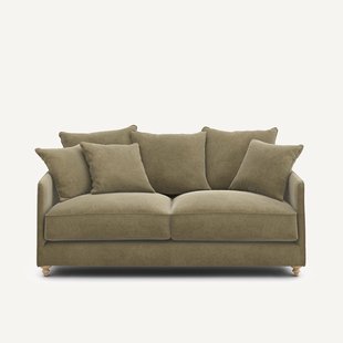 3-zits compacte slaapbank in linnen fluweel, LAZARE