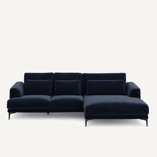 XL hoekbank rechts in chenille fluweel, MARSILE