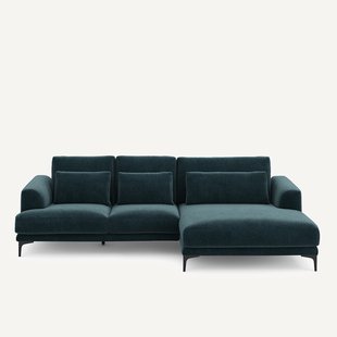 XL hoekbank rechts in chenille fluweel, MARSILE