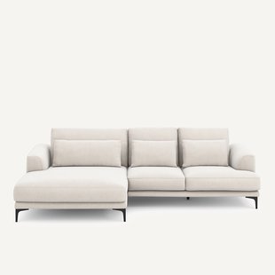 XL hoekbank links in chenille fluweel, MARSILE