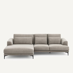 XL hoekbank links in chenille fluweel, MARSILE