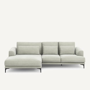 XL longchair links in stonewashed fluweel, MARSILE