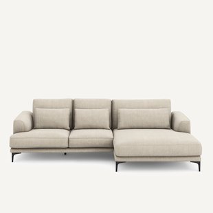 XL hoekbank rechts van katoen en linnen, MARSILE