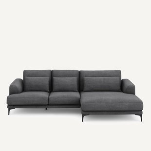 XL hoekbank rechts van katoen en linnen, MARSILE