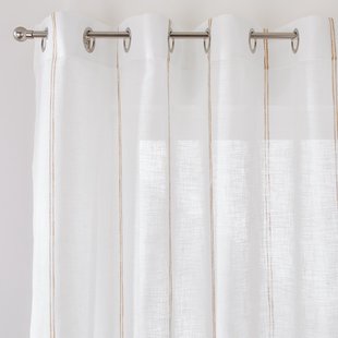 Glasgordijn met streepjes en oogjes, NYONG