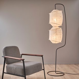 Vloerlamp van structuurpapier en ijzermetaal, NASSAH