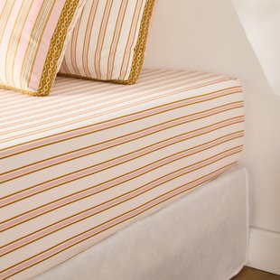 Hoeslaken in perkalkatoen 30 cm, gestreept, Alison