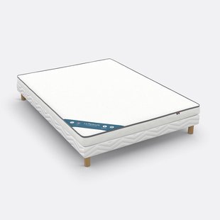 Set met halfharde schuimmatras van 12 cm en lattenbodem