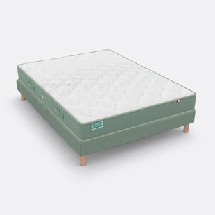 Set met latexmatras met traagschuim en gestoffeerde lattenbodem