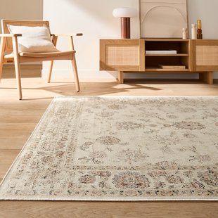 Vintage vloerkleed, bloemenpatroon, used-effect, DIONA