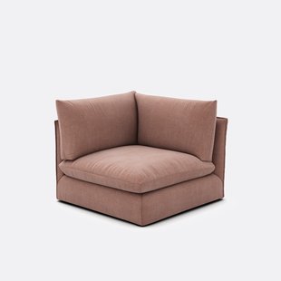 Hoekelement voor modulaire bank, in gestructureerde stof, Malo