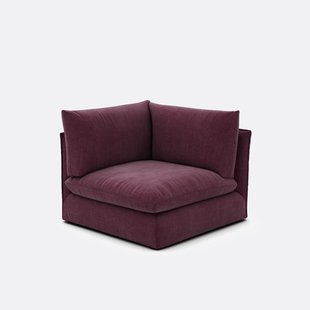 Hoekelement voor modulaire bank, in gestructureerde stof, Malo