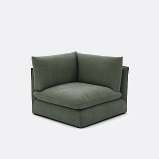 Hoekelement voor modulaire bank, in gestructureerde stof, Malo