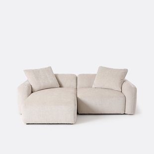 Modulaire bank, linkerhoek, met longchair, jacquard chenille, AMAD