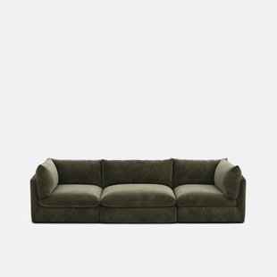 Modulaire 3-zitsbank in gemêleerd polyester, Malo