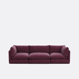 Modulaire 3-zitsbank in gestructureerde stof, Malo