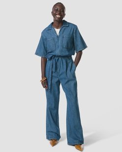 HEMA Damesjumpsuit Suzy denim middenblauw (middenblauw)