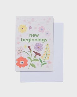 HEMA Wenskaart 'new beginnings' met zaadjes