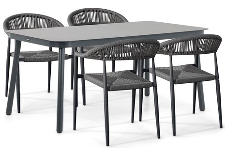 De Laan Granada/Tavano 160x90 cm dining tuinset 5-delig