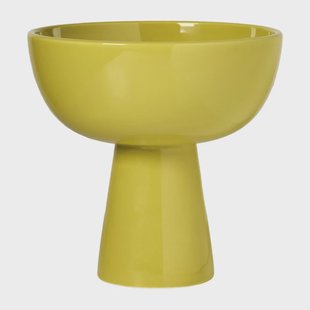 Decoratie schaal op voet - geel - ø20.3x20.3 cm